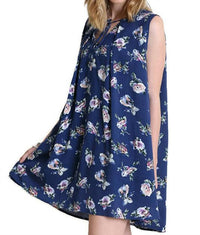Umgee - Floral Keyhole Sleeveless Dress