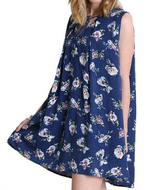 Umgee - Floral Keyhole Sleeveless Dress