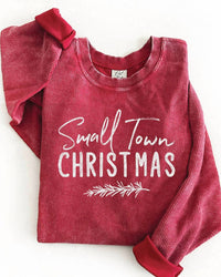 Oat Collective - Women's Small Town Christmas Thermal Vintage Sweatshirt