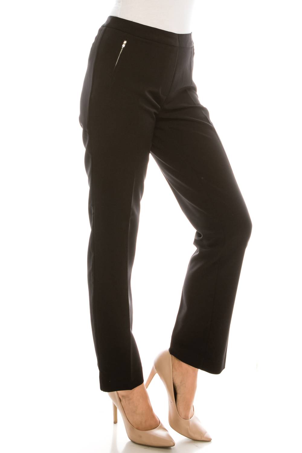 Zac & Rachel - Twill Slim Pant With 2 Front Faux Zipper Pockets