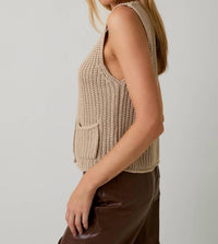 Le Lis - Relaxed Button Down Chunky Sweater Vest