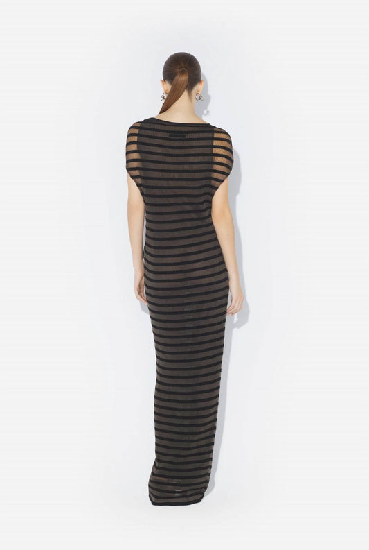 Jean Paul Gaultier - Nylon Long Dress With Viscose Mariniere Stripes