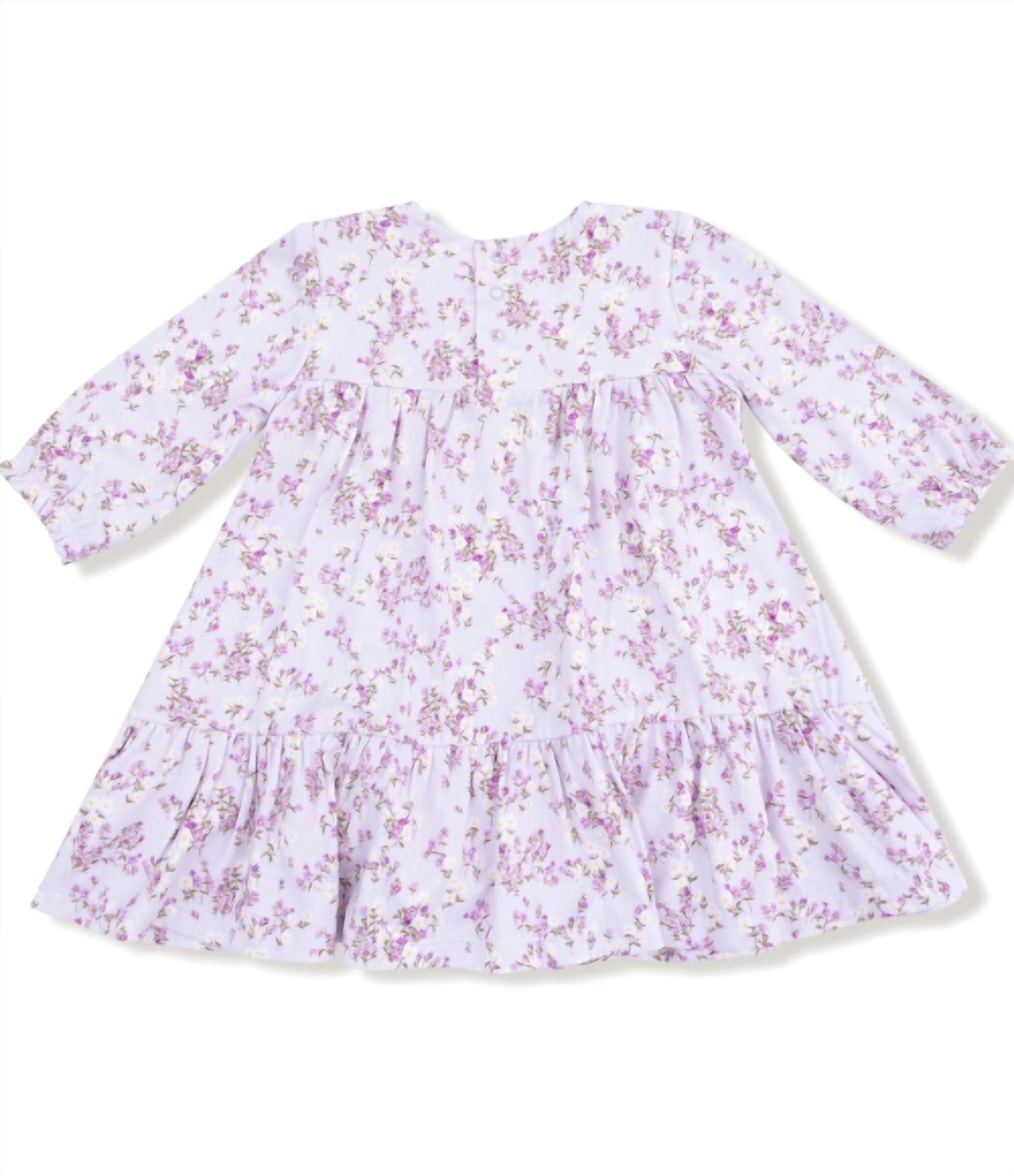 ANGEL DEAR Girl's Sweet Floral Smocked Dress And Leggings Set in purple - item - view 4