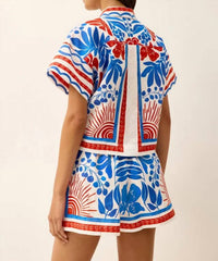 Marie Oliver - Evelyn Cropped Short Sleeve Cotton Shirt