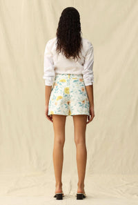 Bayeas Flora High Rise Woven Shorts in watercolor bloom - women's shorts - alternate view
