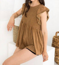 Thml - Suede Smocked Top