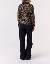 Brodie Cashmere - Leopard Polo Top