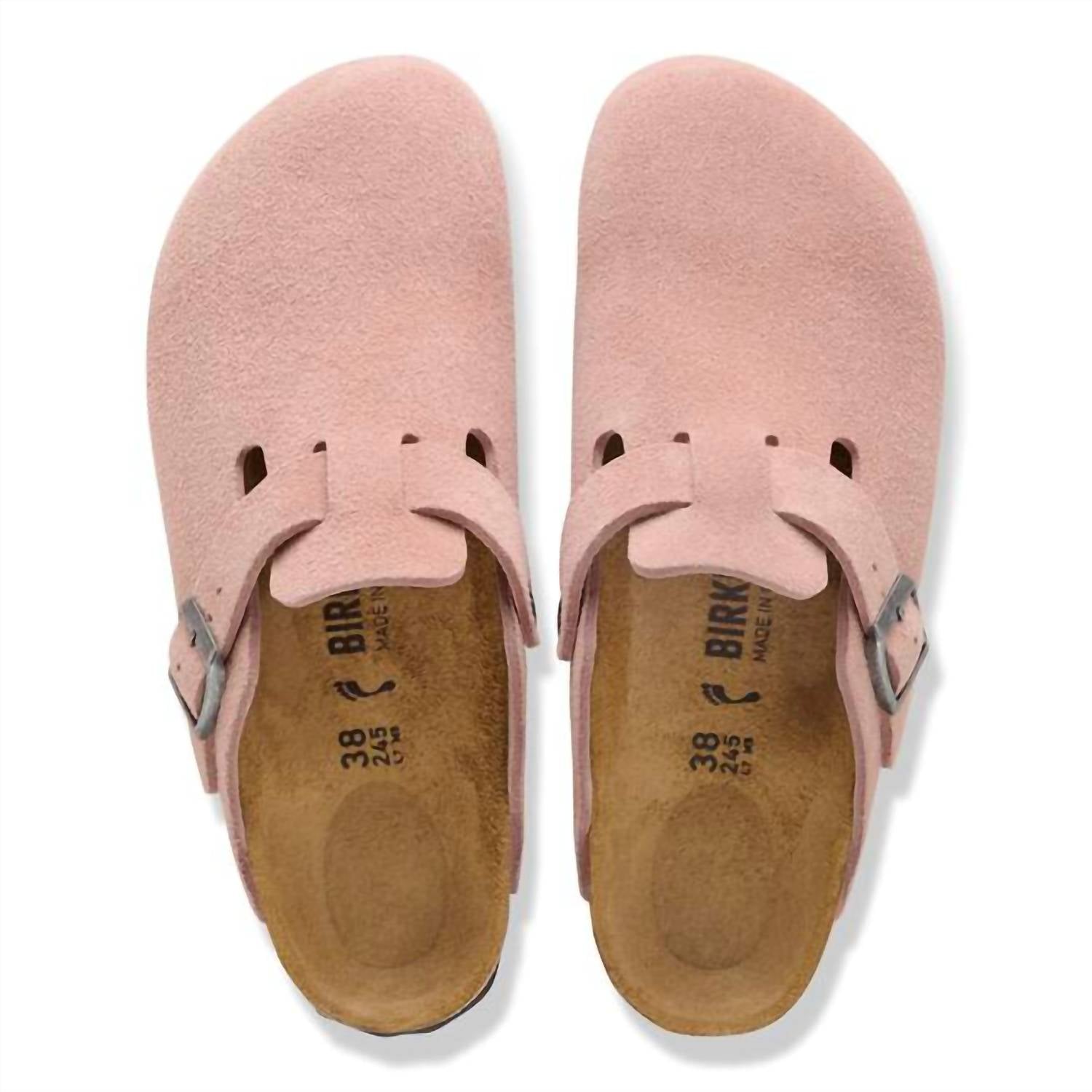 BIRKENSTOCK Women's Boston Suede Leather Clog in pink clay - women's shoe - view 4