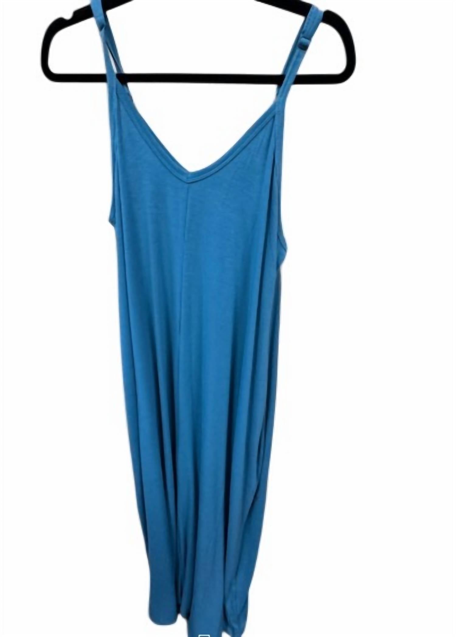 Zenana - Women's Spaghetti Strap Long Tee Dress