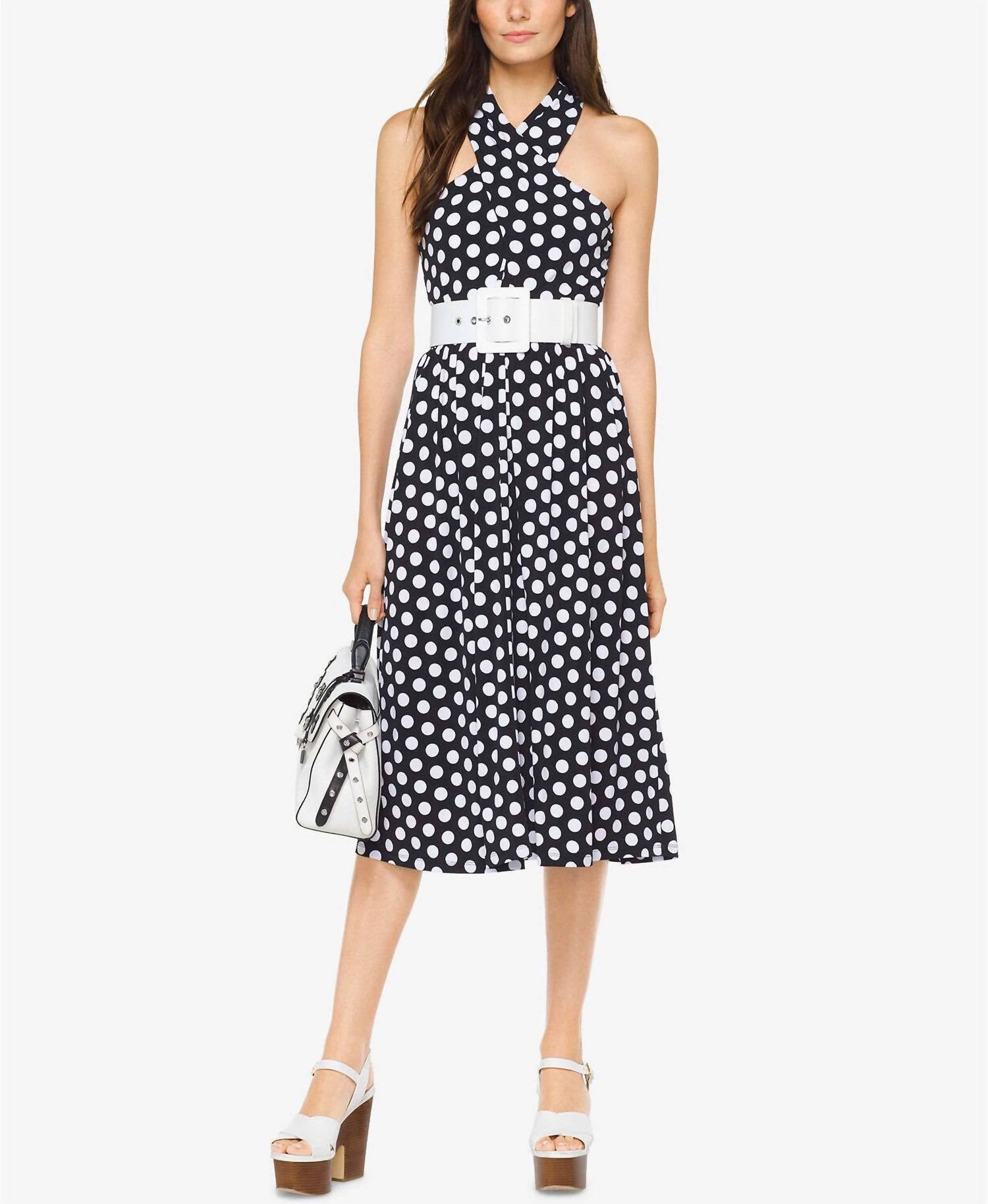 Michael Michael Kors - Women's Dot Print Belted Dress