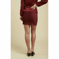 SAGE THE LABEL Ember Skirt in burgundy - women's skirt - detail view