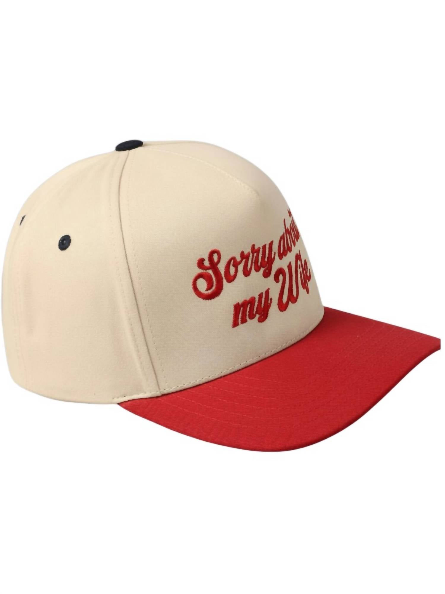 Fashion City - Women's Sorry About My Husband Embroidery Two-tone Canvas Hat