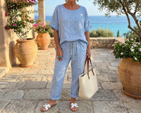 Made In Italy - Peace Linen top