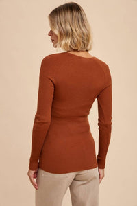 In-Loom - Ribbed Knit Square Neck Top