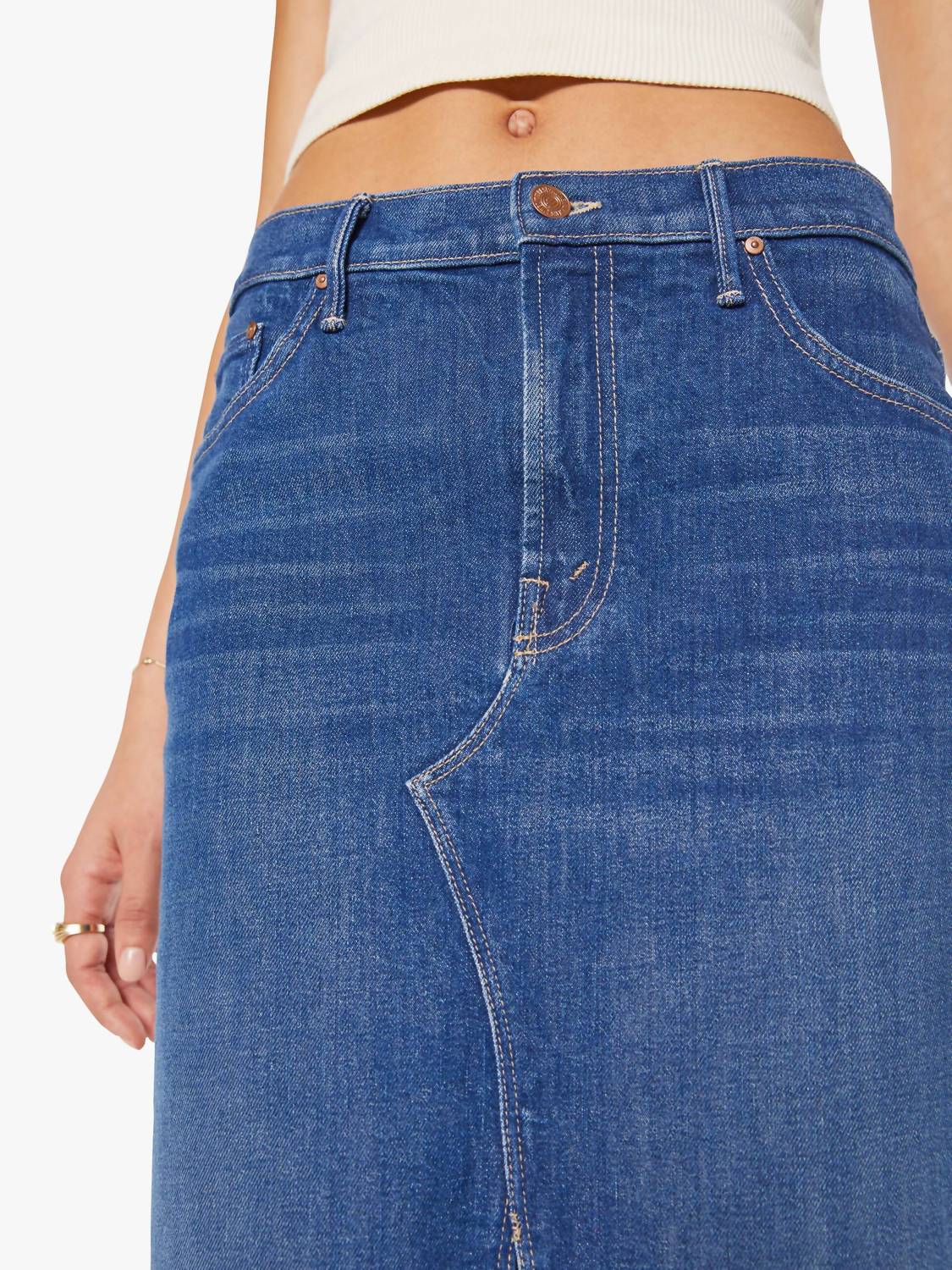 Mother The Ditcher Midi Skirt in do not disturb - women's skirt - detail view