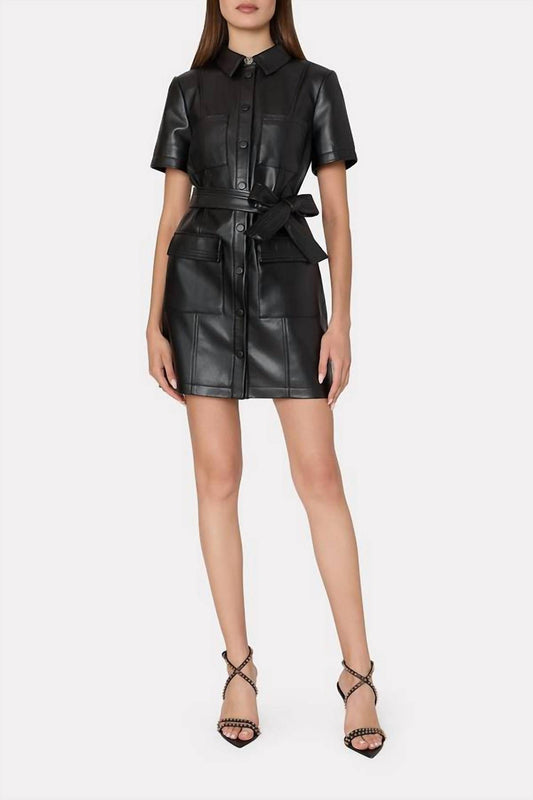 Milly - Haven Vegan Faux Leather Mini Dress
