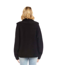 Karen Kane Shawl Collar Cardigan Sweater in black - women's cardigan - alternate view