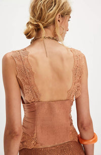 Free People - Elena Lace V-neck Tank Top