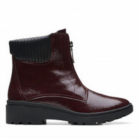 Clarks Women's Calla Zip Ankle Boots in burgundy - women's shoe