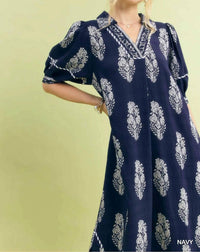 Umgee - Bloom Border Print Midi Dress
