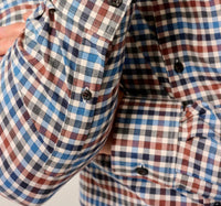 JOHNNIE-O Krause Flannel Button Down in harvest - men's long sleeve top - detail view