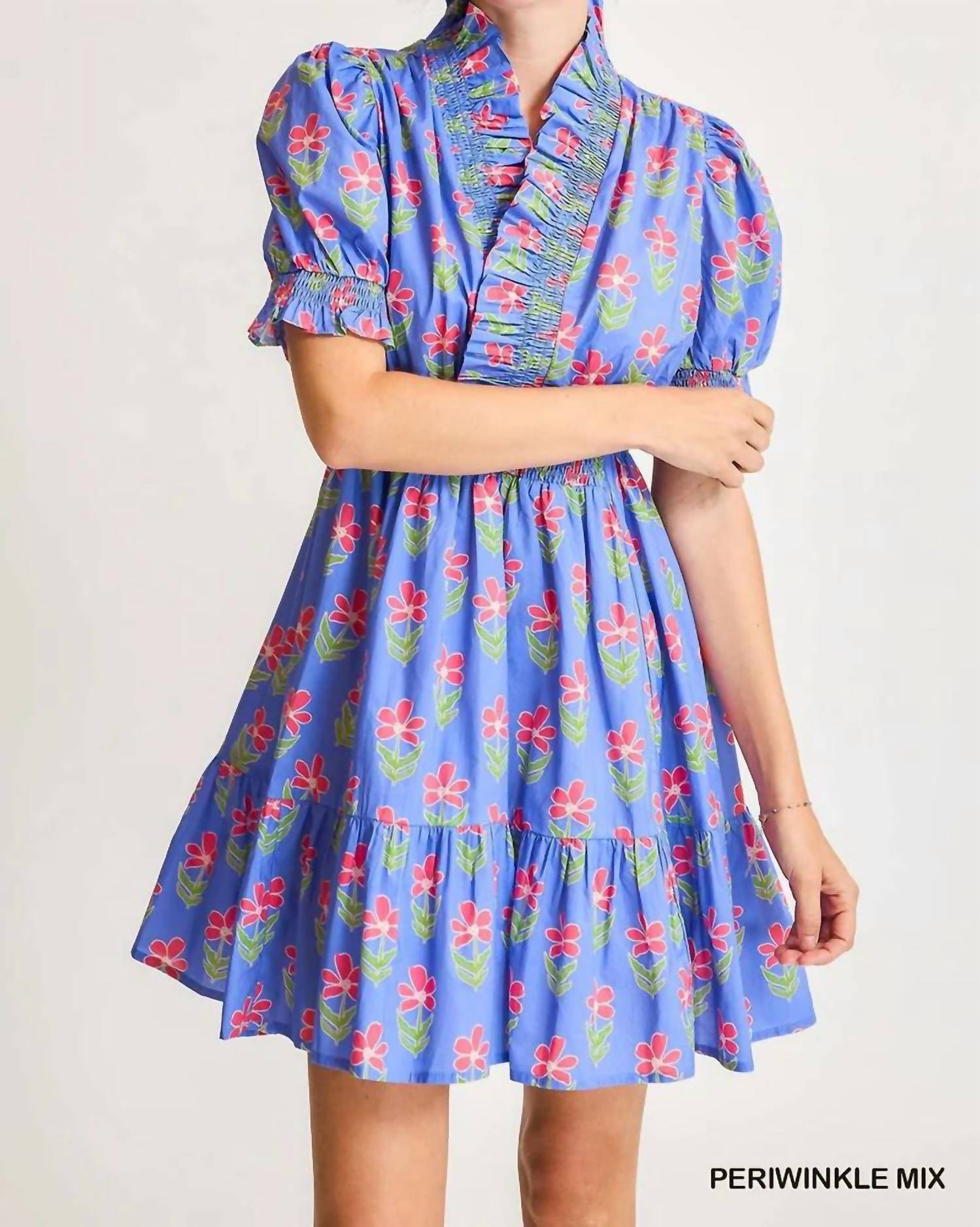 Umgee - Ruffled Floral Babydoll Dress