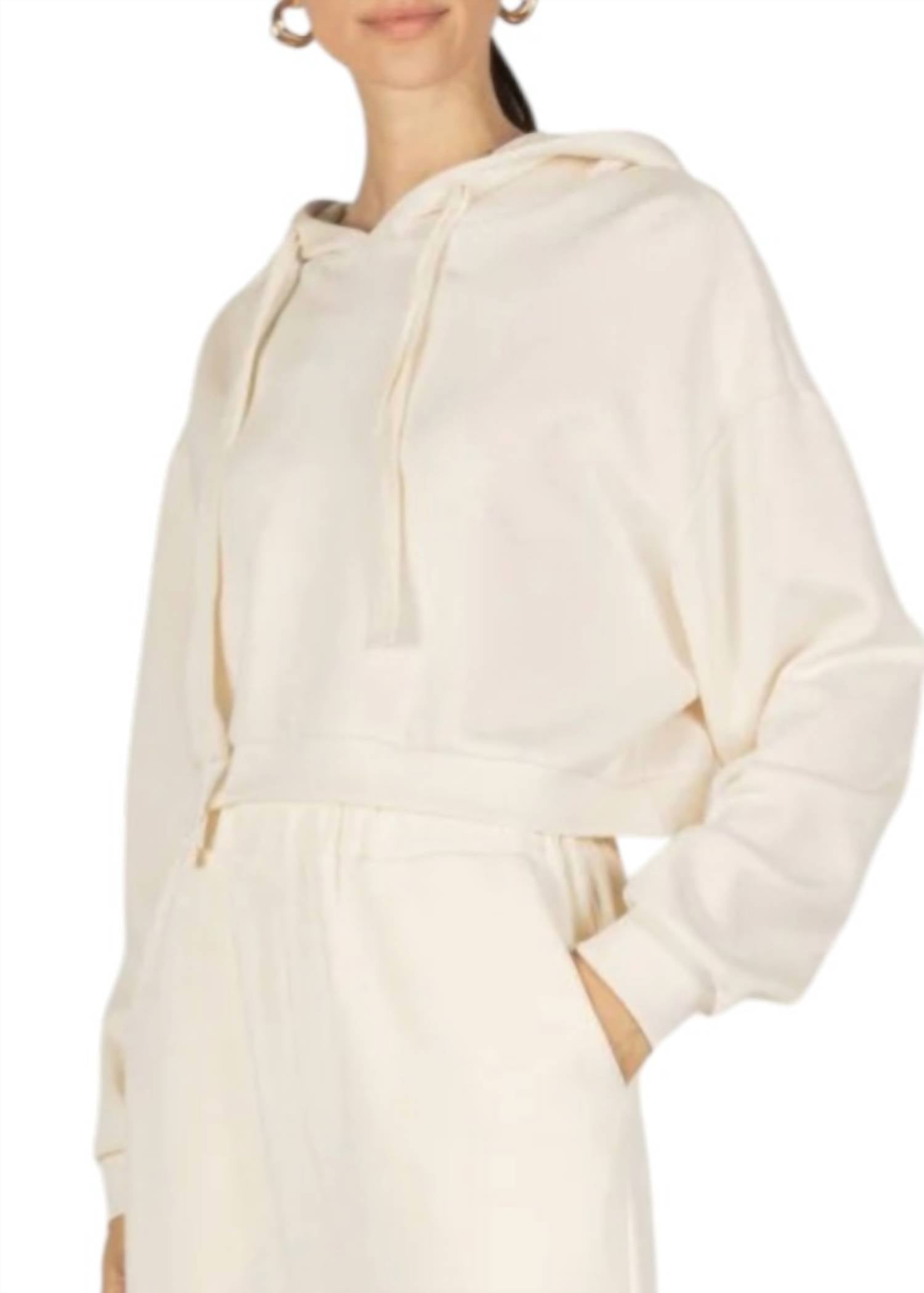 DOLCE CABO Leather Braided Jacket in eggshell - women's top