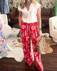 Entro - Summer Print Wide Leg Pants