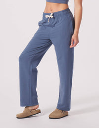 glyder Straight Leg Sweatpant in washed blue - women's pants - alternate view