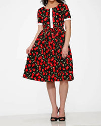 Orchid Bloom - Short Sleeve Cherry Dress