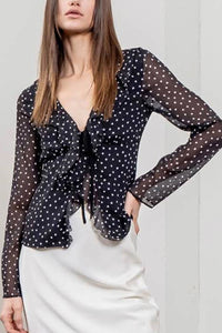 Moon River - Polka Dot Ruffle Blouse