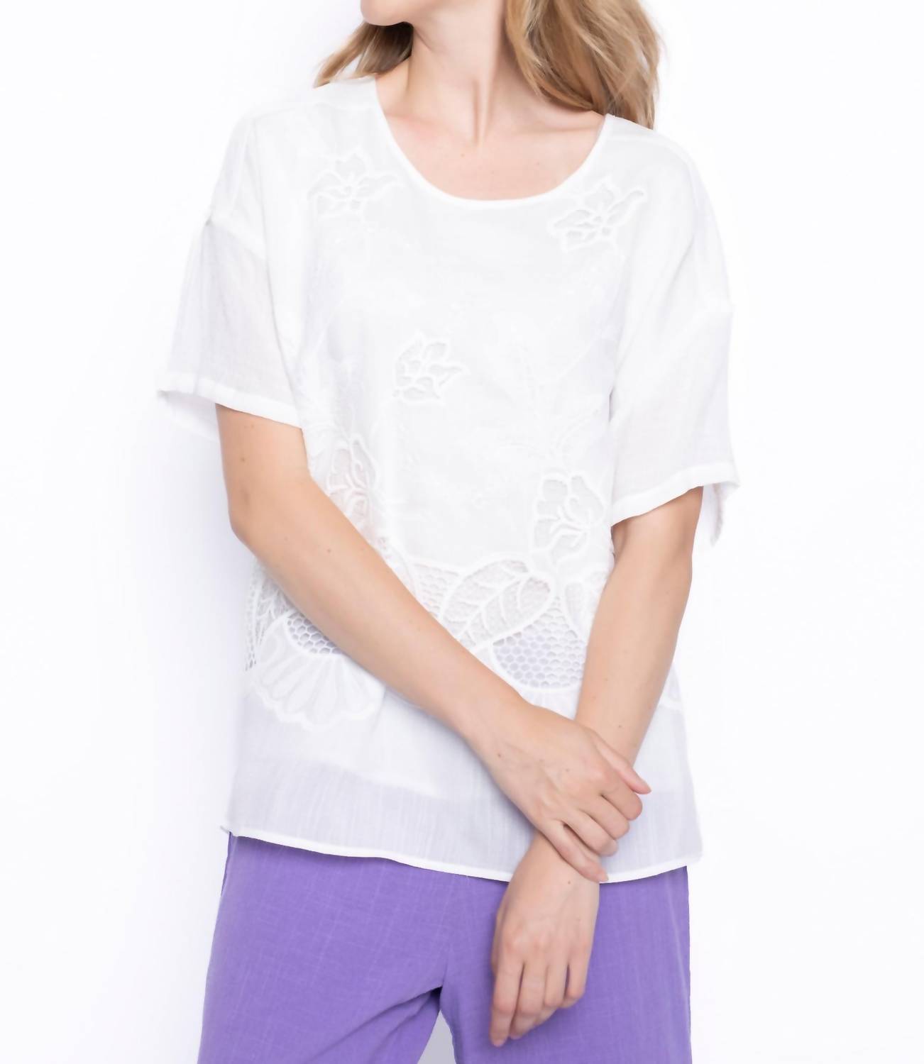 Picadilly - Embroidered Flowy Blouse