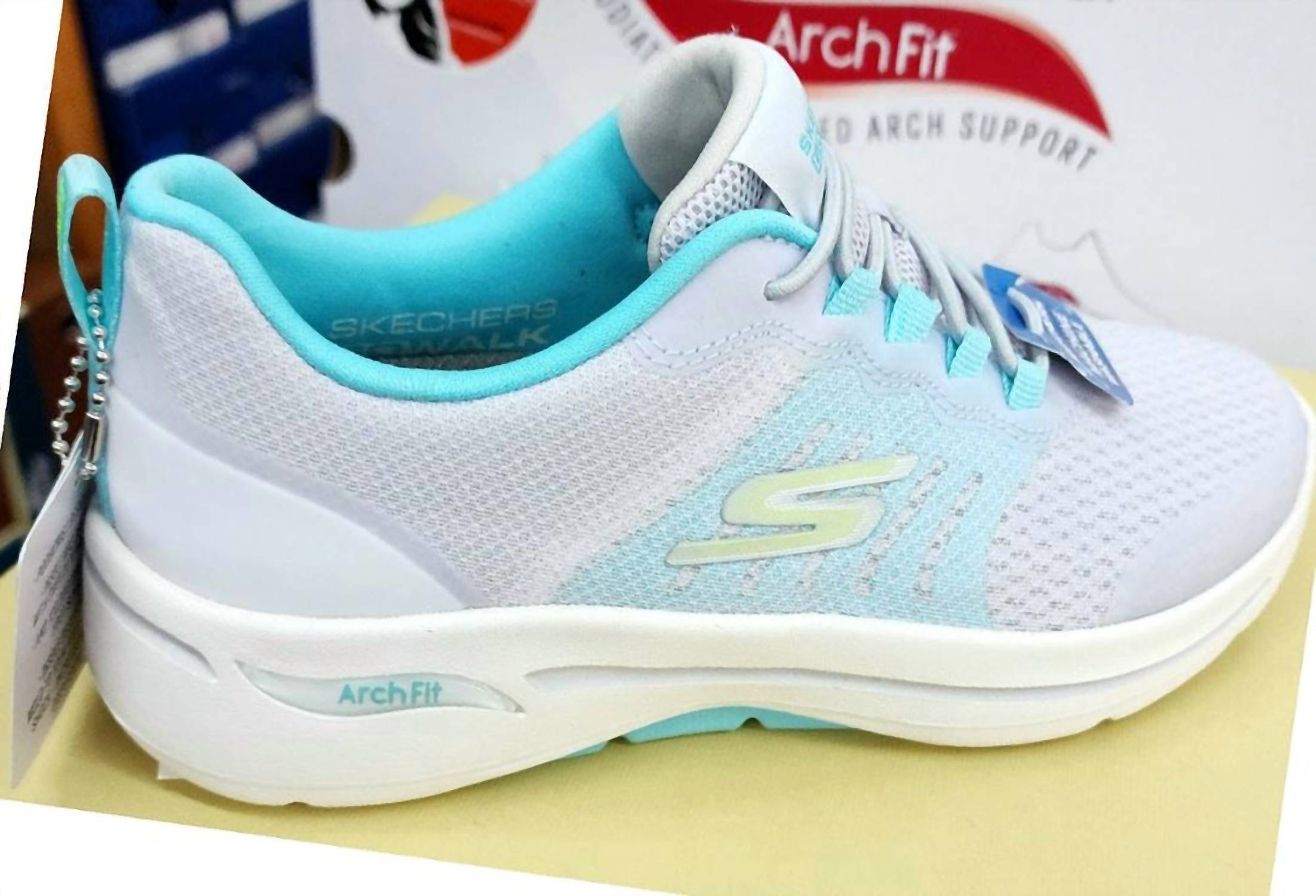 Skechers Women's Go Walk Arch Fit Cosmic Lights Sneakers in gray multi - women's sneaker - alternate view