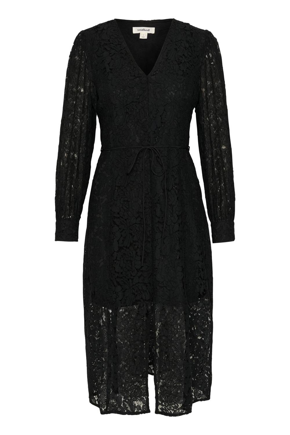 Soaked In Luxury - Hanni V-neck Long Sleeves Lace Midi Dress