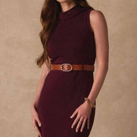 The Normal Brand Eloise Column Dress in port wine - women's dress - detail view