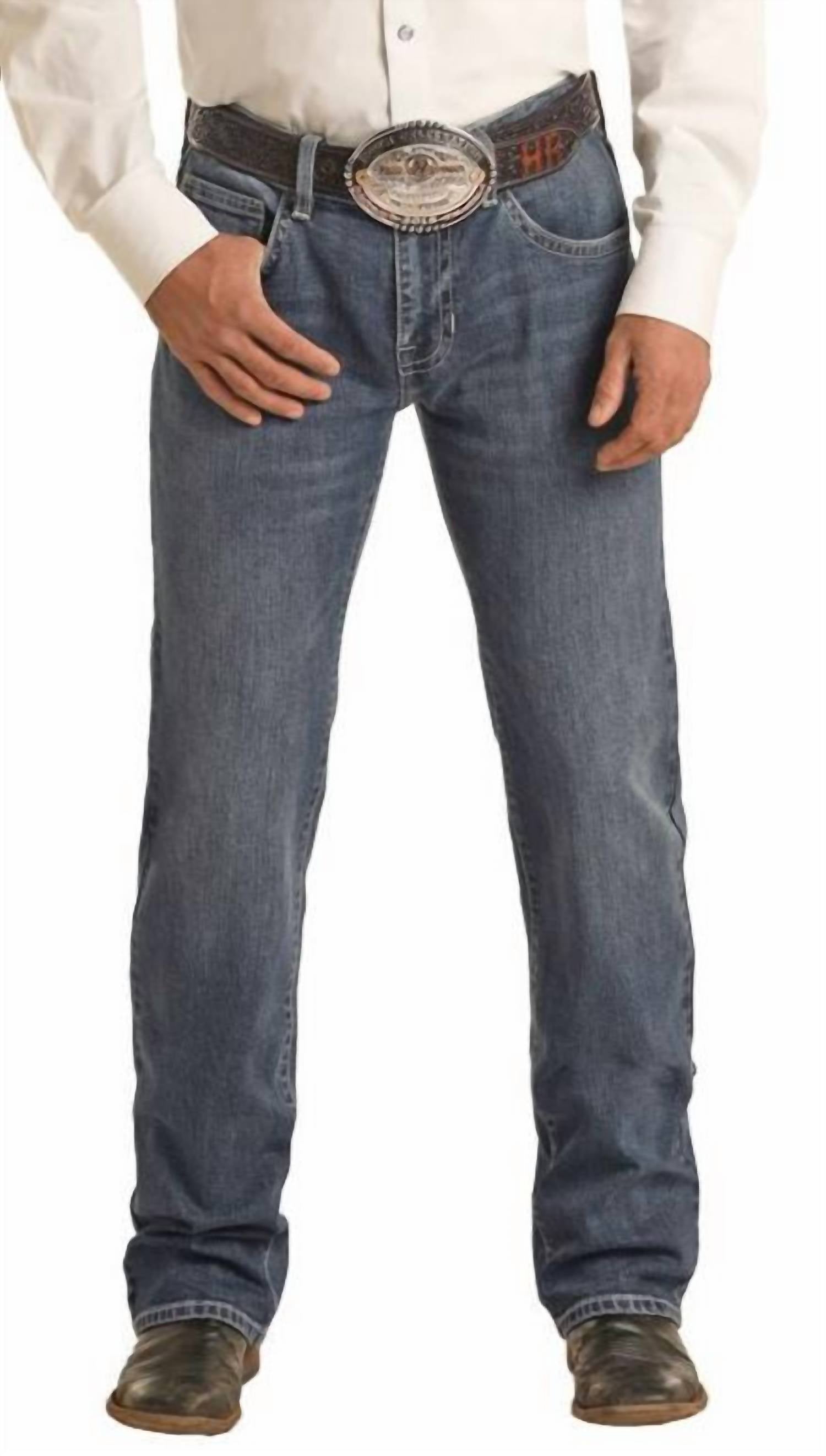 Rock & Roll Denim Men's Pistol Vintage '46 Regular Fit Stackable Bootcut Jeans in medium wash - men's jeans