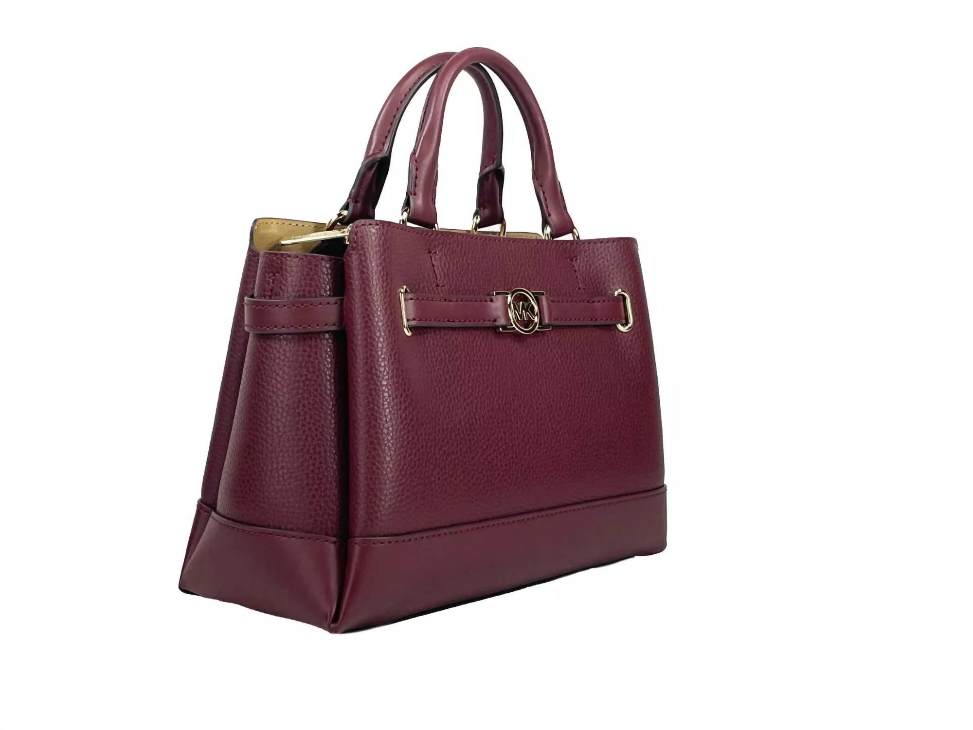 Michael Kors - Women's Reed Leather Belted Satchel Crossbody Bag Small