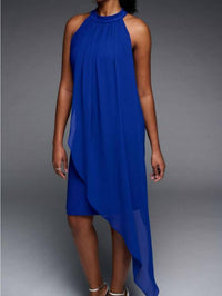 Joseph Ribkoff Sheer Overlay Sleeveless Dress in royal sapphire - women's dress