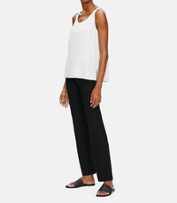 Eileen Fisher Sleeveless Silk Scoop Neck Tank Top in bone - women's tank top - alternate view