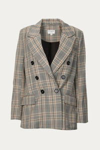 CHECKED DOUBLE-BREASTED BLAZER
