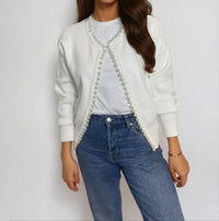 Self-Same - Charlotte Pearl Trim Cardigan