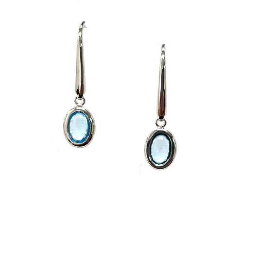 Aamiaa - Color Candy Collection Earrings With 6x4 Oval Swiss Blue Topaz