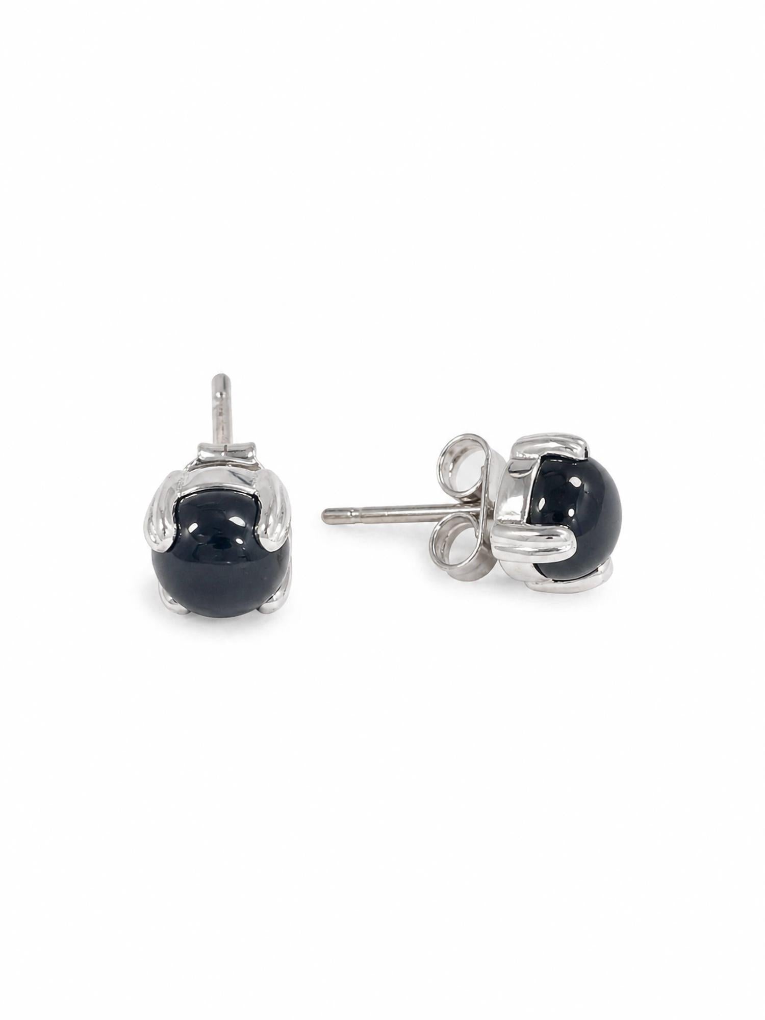 JEWELITH Women's Onyx Stud Earrings in black - women's jewelry