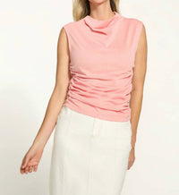 Fdj - Ruched Cap Sleeve Top