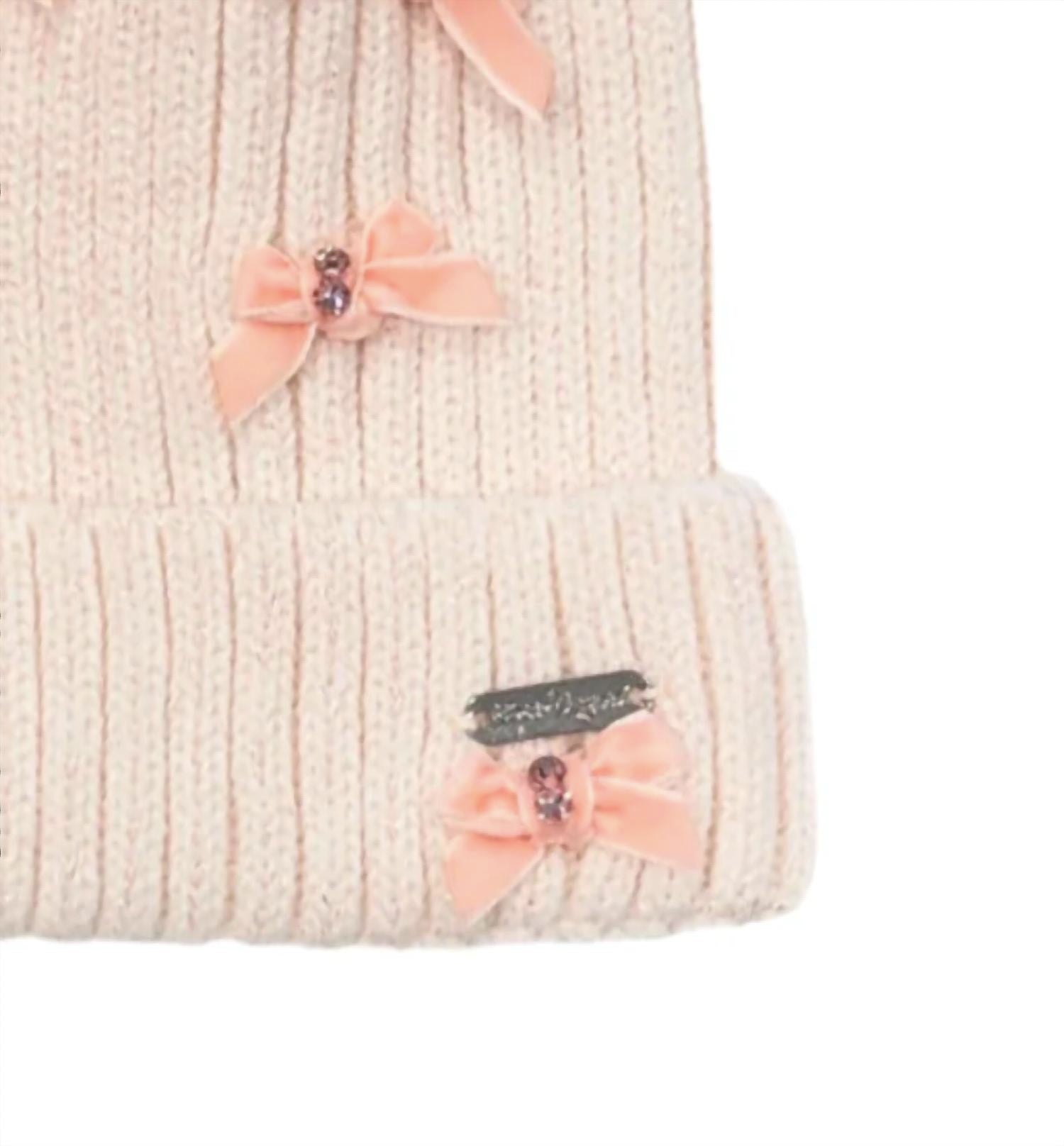 Bari Lynn - Girl's Velour Bows Winter Hat
