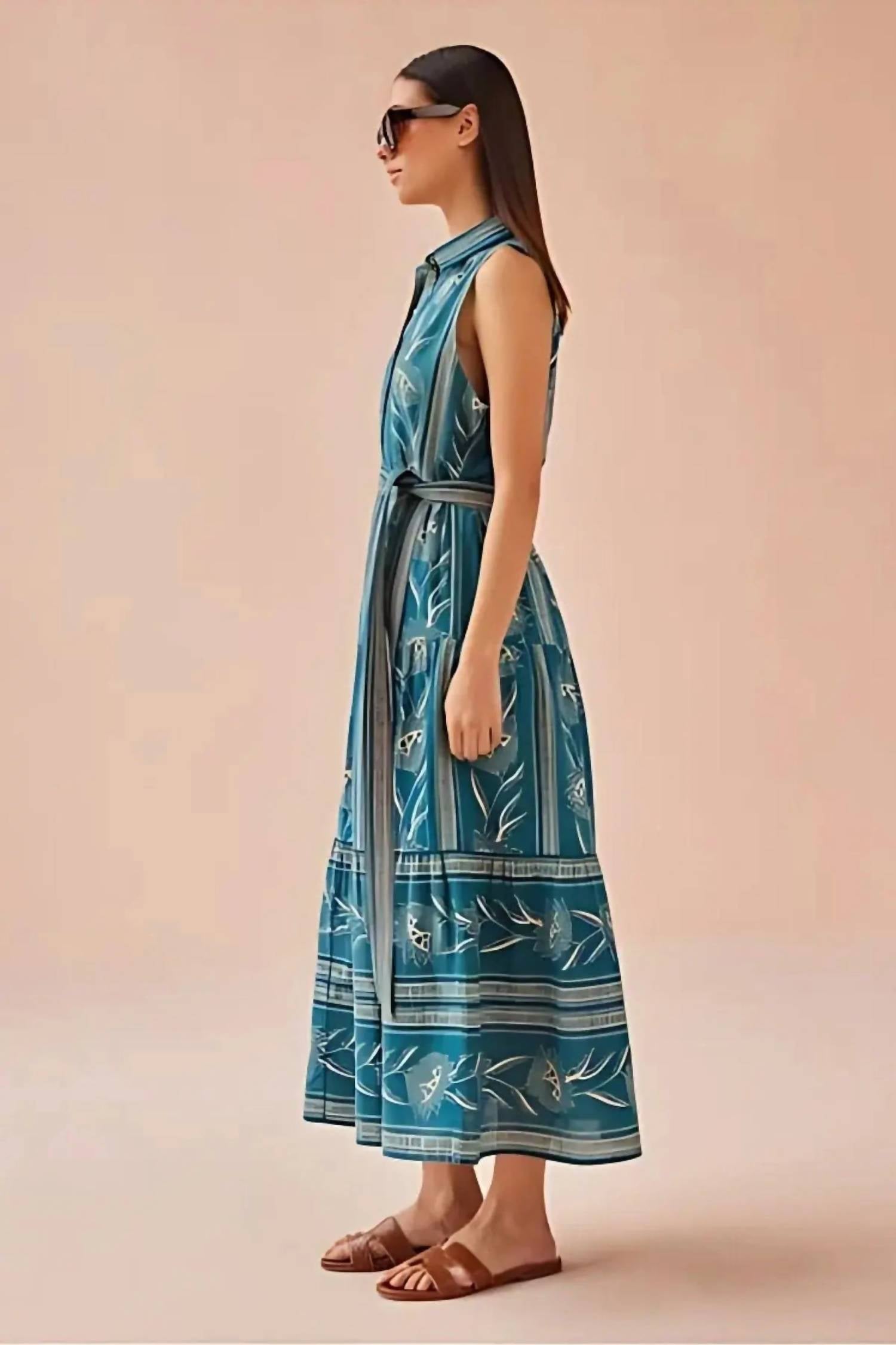 OMIKA Emeline Midi Dress in cecile dragonfly - women's dress - alternate view