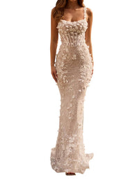 Sherri Hill - Fitted 3d Flower Lace Prom Dress
