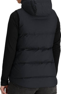 OUTDOOR RESEARCH Coze Hooded Down Insulated Vest in black - women's jacket - detail view