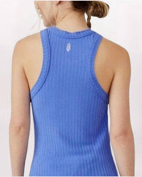 Free People Sleeveless Hi-neck Blissed Out Tank Top in blue egret - women's tank top - detail view