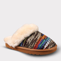 Lamo Women's Slip-on Scuff Slipper in chestnut multi - women's shoe - detail view